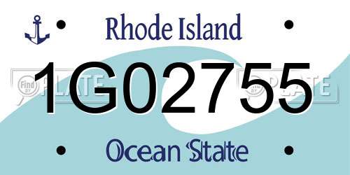 1G02755 Rhode Island License Plate