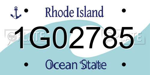 1G02785 Rhode Island License Plate
