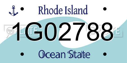 1G02788 Rhode Island License Plate