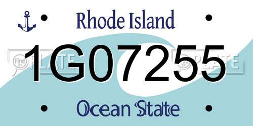 1G07255 Rhode Island License Plate