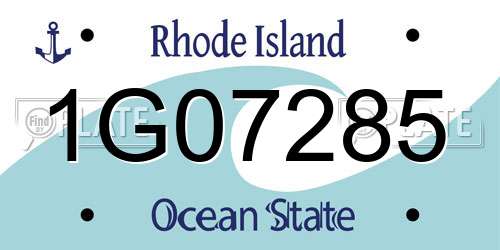1G07285 Rhode Island License Plate