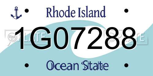 1G07288 Rhode Island License Plate