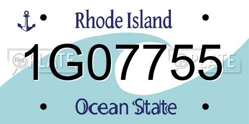 1G07755 Rhode Island License Plate