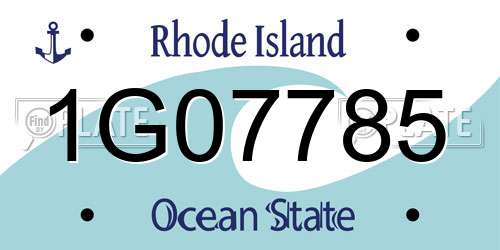 1G07785 Rhode Island License Plate