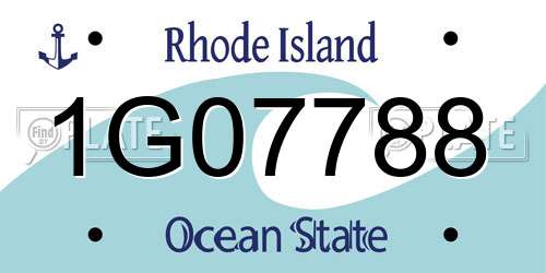 1G07788 Rhode Island License Plate