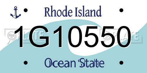 1G10550 Rhode Island License Plate