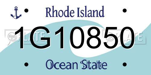 1G10850 Rhode Island License Plate