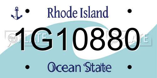 1G10880 Rhode Island License Plate