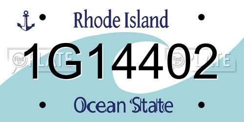 1G14402 Rhode Island License Plate
