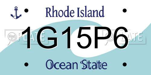 1G15P6 Rhode Island License Plate