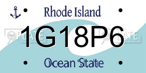 1G18P6 Rhode Island License Plate