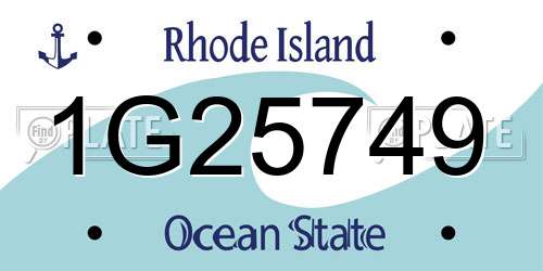 1G25749 Rhode Island License Plate