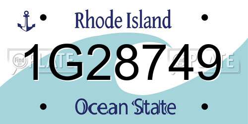 1G28749 Rhode Island License Plate