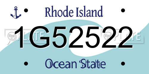 1G52522 Rhode Island License Plate