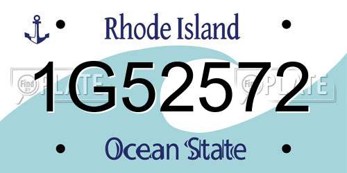 1G52572 Rhode Island License Plate