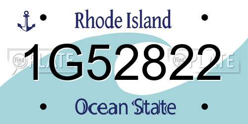1G52822 Rhode Island License Plate