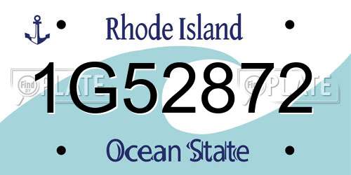 1G52872 Rhode Island License Plate