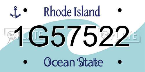 1G57522 Rhode Island License Plate