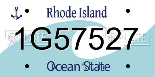 1G57527 Rhode Island License Plate