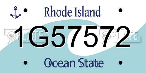 1G57572 Rhode Island License Plate