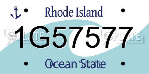 1G57577 Rhode Island License Plate