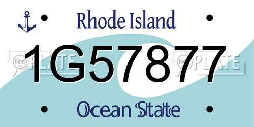 1G57877 Rhode Island License Plate