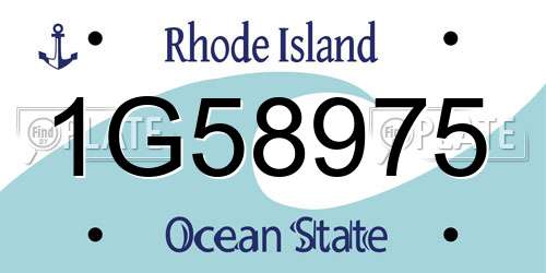 1G58975 Rhode Island License Plate