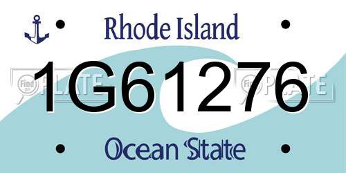 1G61276 Rhode Island License Plate