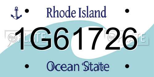 1G61726 Rhode Island License Plate