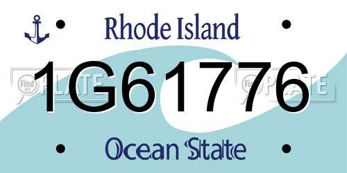 1G61776 Rhode Island License Plate