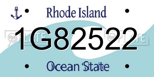 1G82522 Rhode Island License Plate