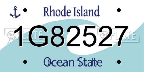 1G82527 Rhode Island License Plate