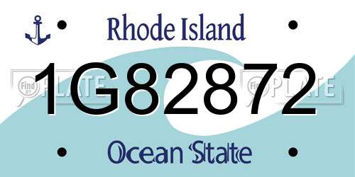 1G82872 Rhode Island License Plate