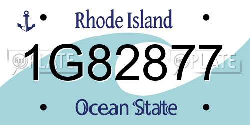 1G82877 Rhode Island License Plate