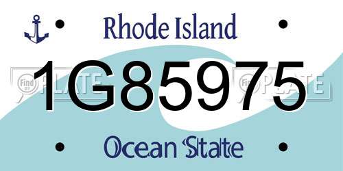 1G85975 Rhode Island License Plate