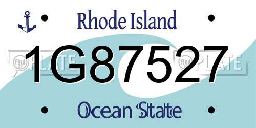 1G87527 Rhode Island License Plate