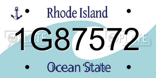 1G87572 Rhode Island License Plate