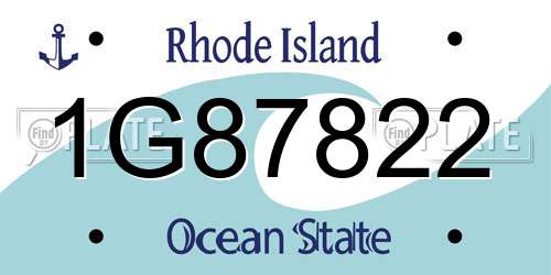 1G87822 Rhode Island License Plate
