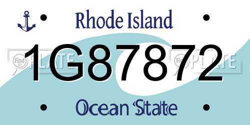1G87872 Rhode Island License Plate