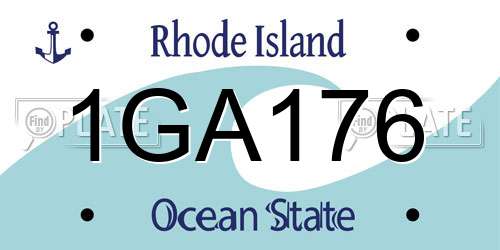 1GA176 Rhode Island License Plate