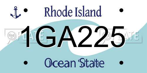 1GA225 Rhode Island License Plate