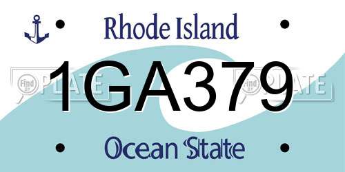 1GA379 Rhode Island License Plate