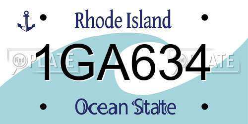 1GA634 Rhode Island License Plate