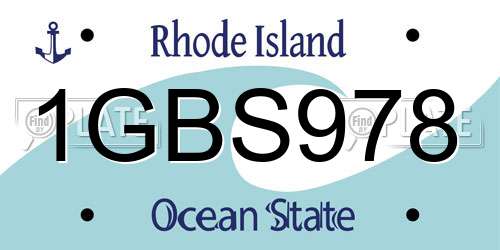 1GBS978 Rhode Island License Plate