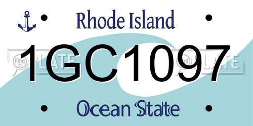 1GC1097 Rhode Island License Plate