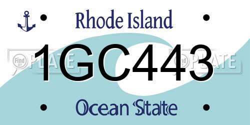 1GC443 Rhode Island License Plate