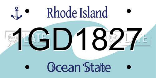 1GD1827 Rhode Island License Plate