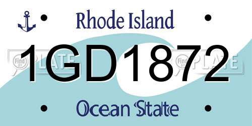 1GD1872 Rhode Island License Plate