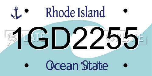 1GD2255 Rhode Island License Plate