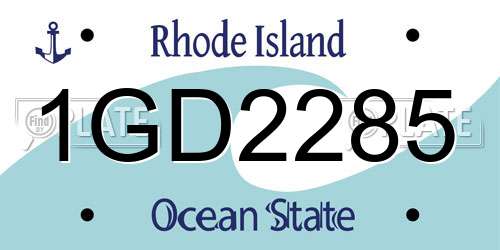 1GD2285 Rhode Island License Plate